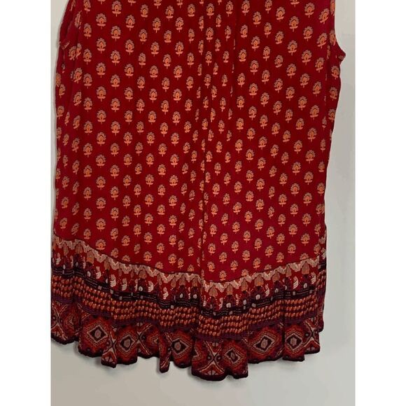 Patrons of Peace Women's Sangria Floral Embroidered Indian Tank Top Red Small - Picture 7 of 11